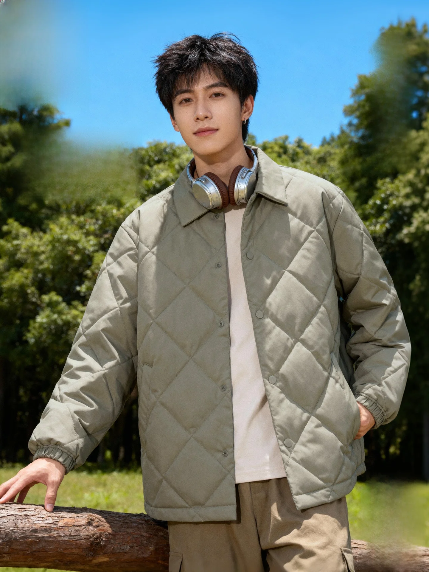 

Warm Plaid Cotton Jaet Men's Faionable Winter New American Collar Thiened Jaet Casual Loose Fit Polyester ...