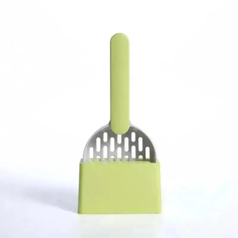 Cat Litter Scoop Shovel With Holder Stand Set Poop Sand Scooper Sifter With Storage Box Pet Kitten Lightweight Cleanup Tools Kit_voghion.com