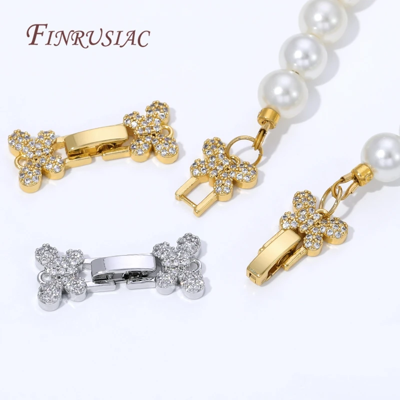 1/2/4Pcs 18K Gold Plated Locks For Jewelry,Connectors For Bracelets Accessories,DIY Jewelry Making Supplies,Necklaces Clasps