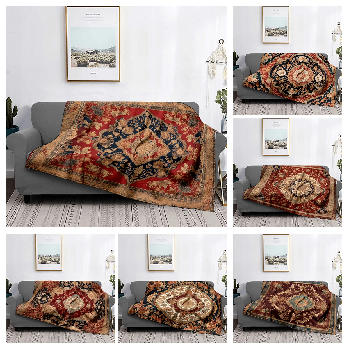 Home decoration plush Throw Sofa blanket Bedspread on the bed fluffy soft blankets decor Plaid Modern Persia boho Blankets