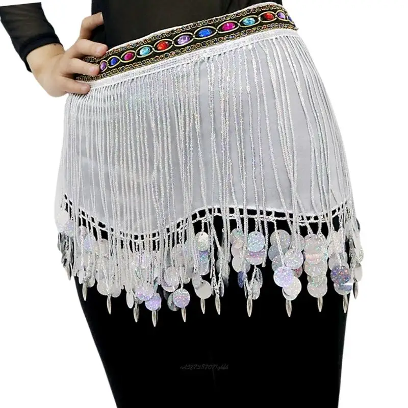X5XA Phối Ren Kim Sa Lấp Lánh Mini Múa Bụng Hông Khăn Bellydance Quấn Váy Múa Bụng Trang Phục Nữ Cô Gái Quà Tặng