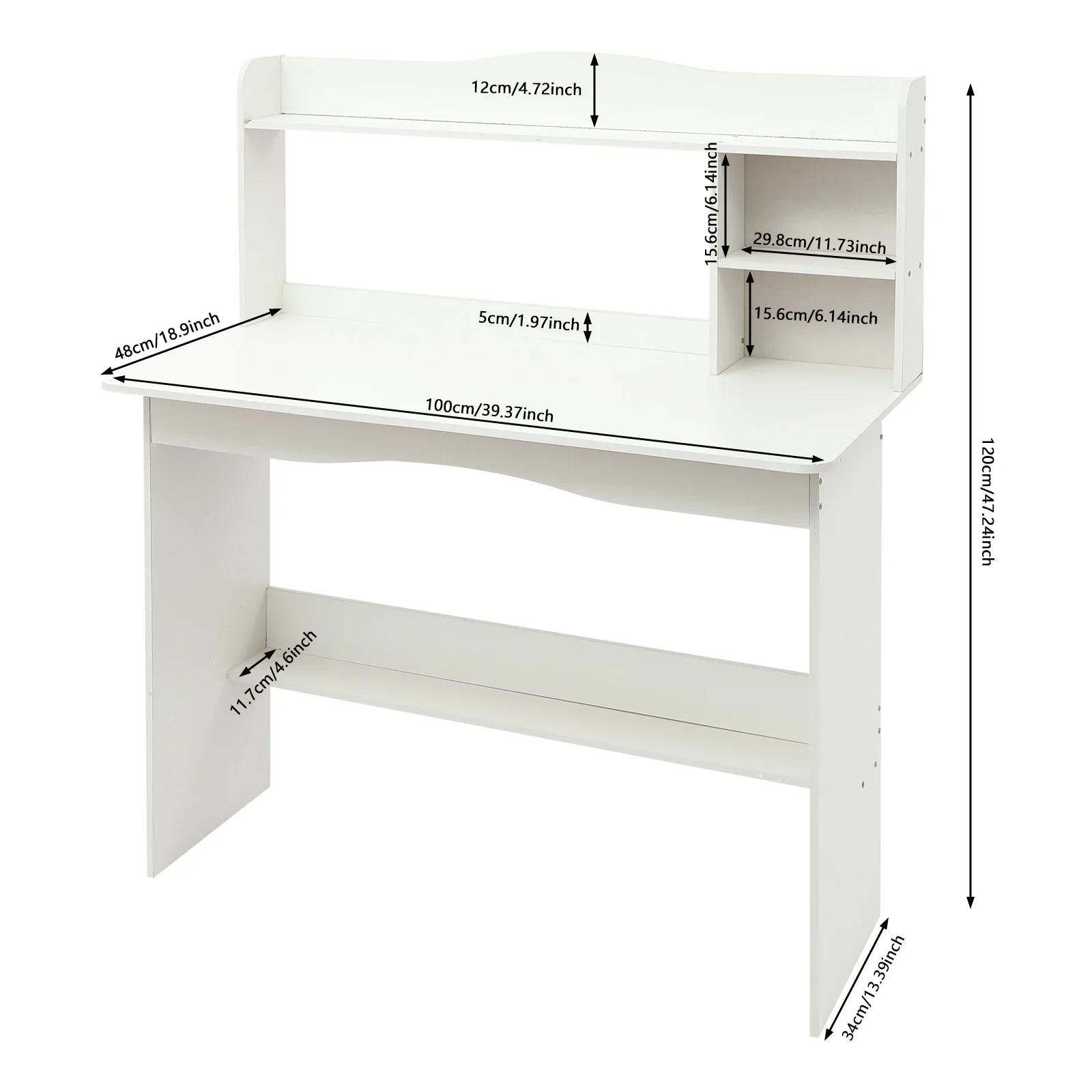 Thickened Fiberboard Home Office Desk With Bookshelf High Load-bearing Computer Desk Multifunctional Table With Guardrail