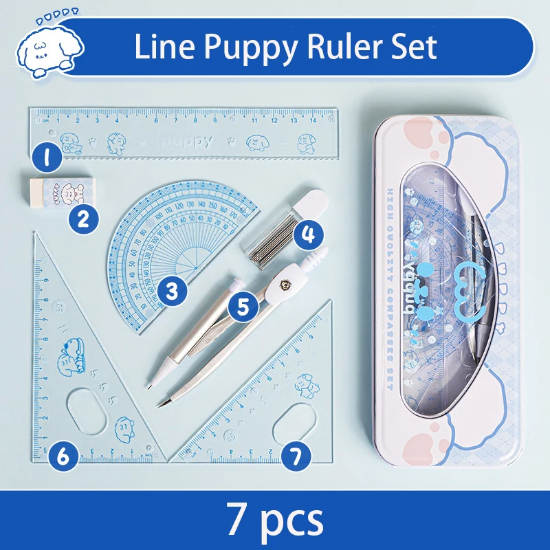 

Student Circular Gauge 7 Piece Set Stationery Geometric Drawing Tools Study Stationery Supplies
