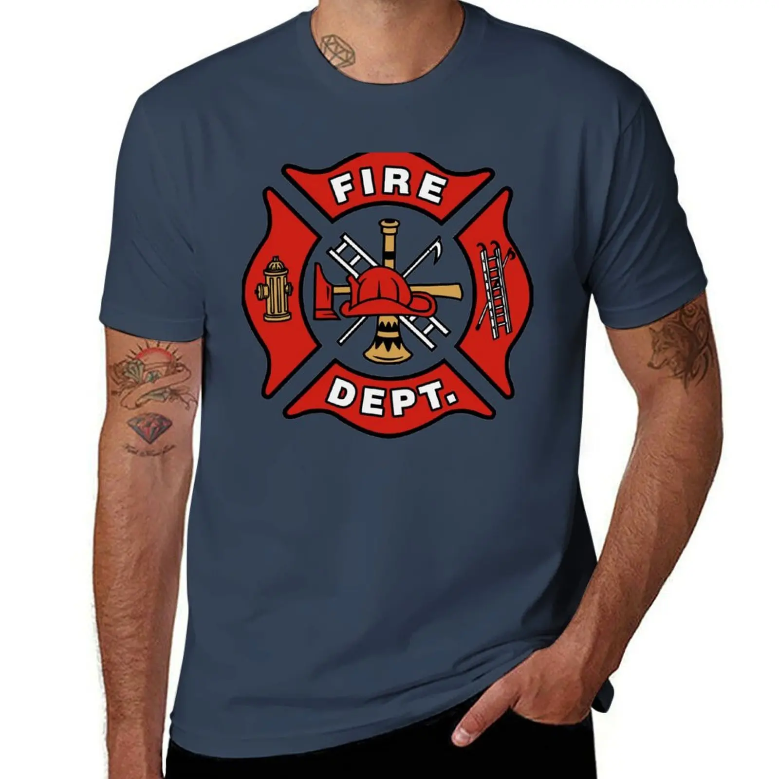 

Fire Department Logo Firemen Badge Fireman Gift T-Shirt anime shirt anime clothes cotton graphic tees plain black t shirts men