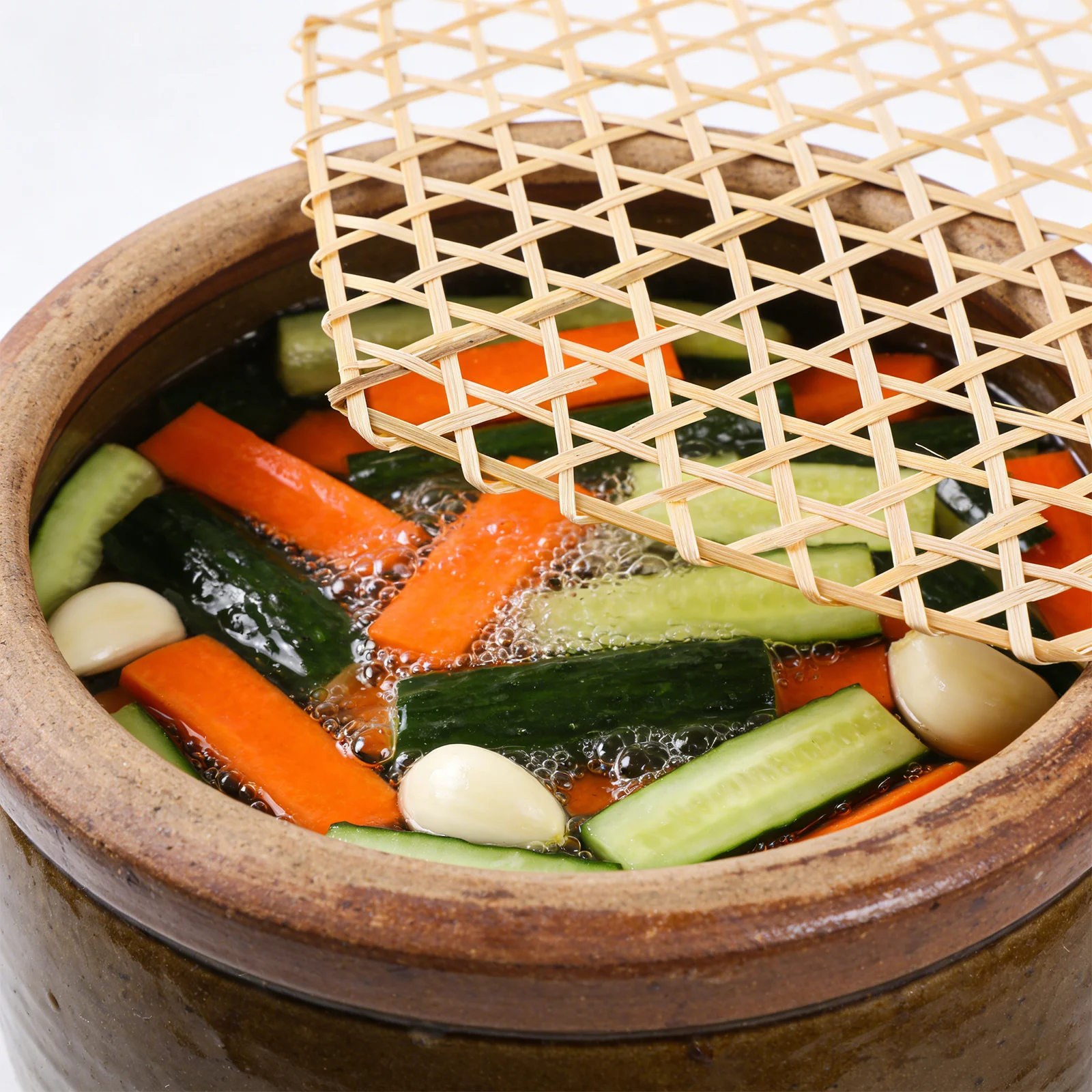 

5Pcs Pickle Jar Press Plate 7.86 Inch Fermenting Mesh Presser Bamboo Vegetable Press Tool for Fermentation Canning Pickling