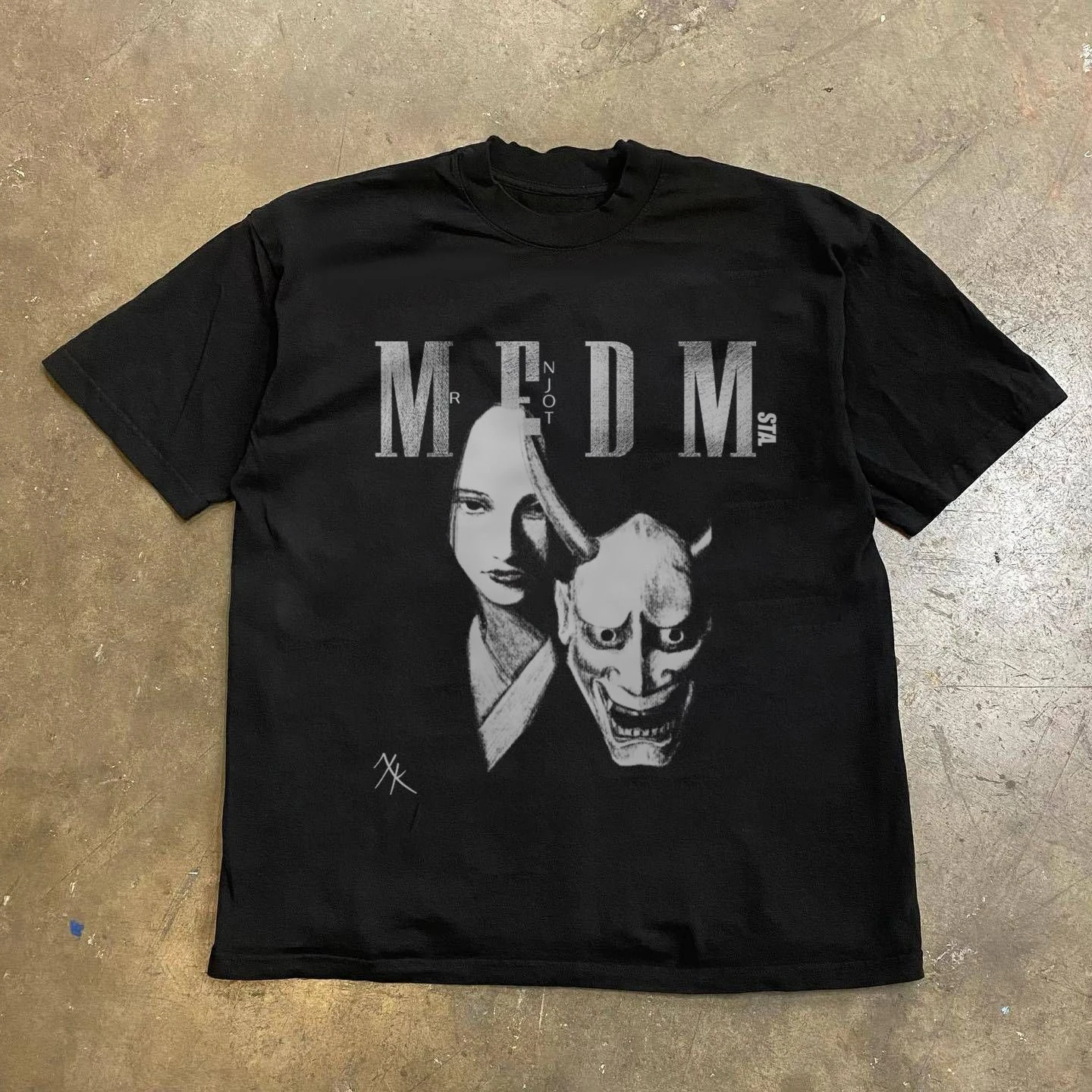 

Couple Design Minimalist Printed Short Sleeve T-Shirt, Summer Casual Ins Style Loose Top