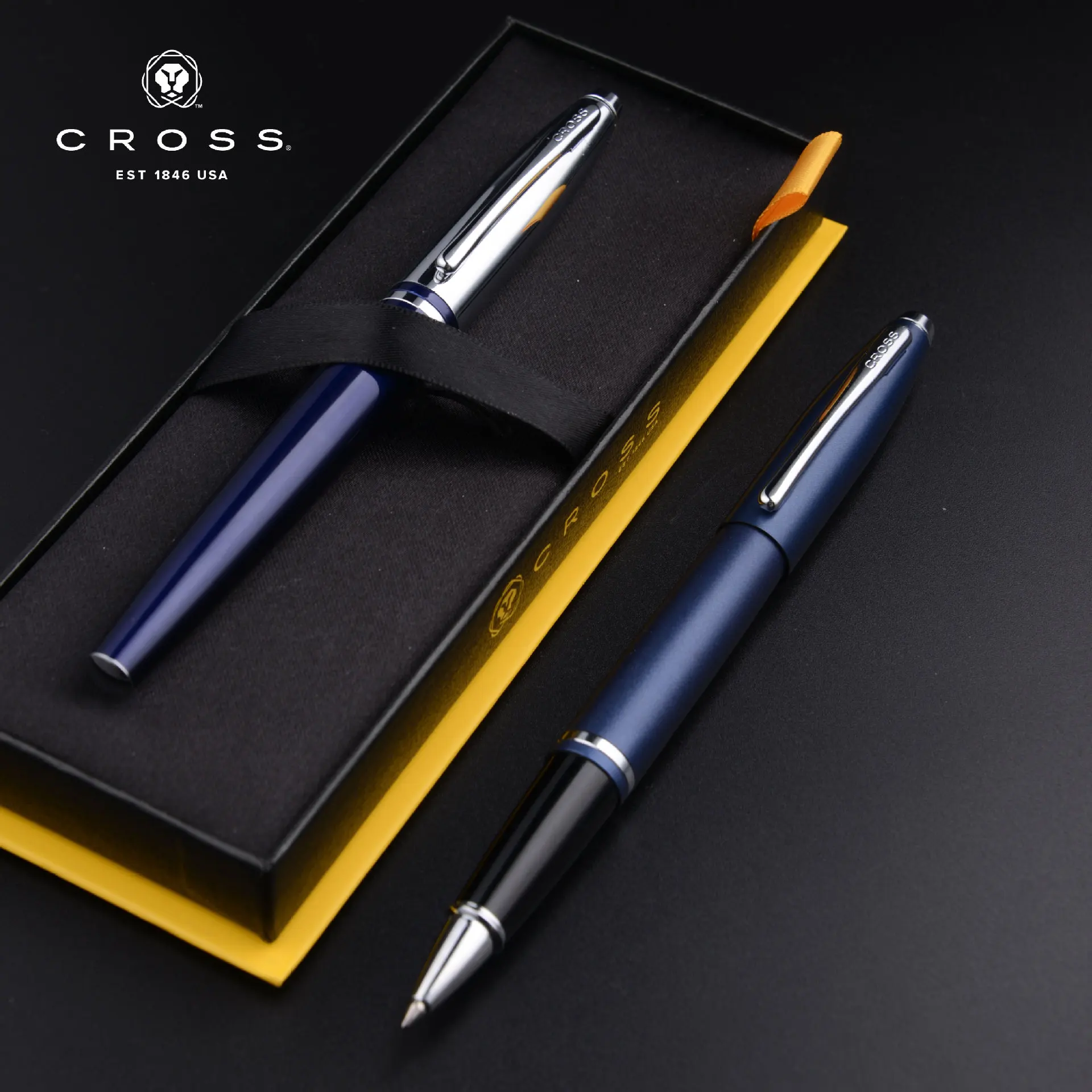 

US Original Cross CALAIS Smooth Metal Ballpoint Pen Business Signature Pen 0.5mm Writing For Students Stationery Gift With Box