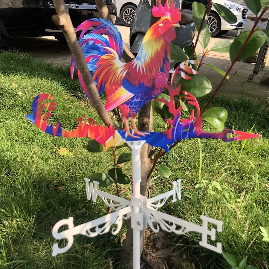 

Новый садовый цветной петух из кованого железа, уличный металлический трехмерный декоративный орнамент