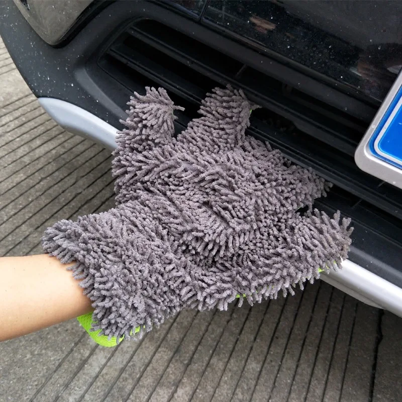 5 Fingers Microfiber Car Wash Gloves Double-Use Car Cleaning Tool Home Use Multi-function Cleaning Brush Detailing Washing Glove