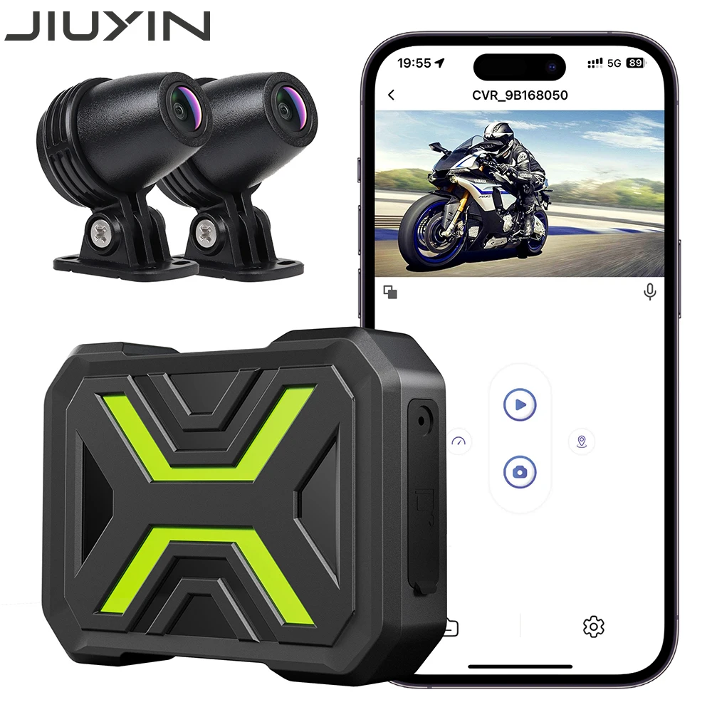 

JIUYIN мотоцикл двойной 1080P DVR водонепроницаемая мото камера Wi-Fi видеорегистратор спереди и сзади рекордер вождения