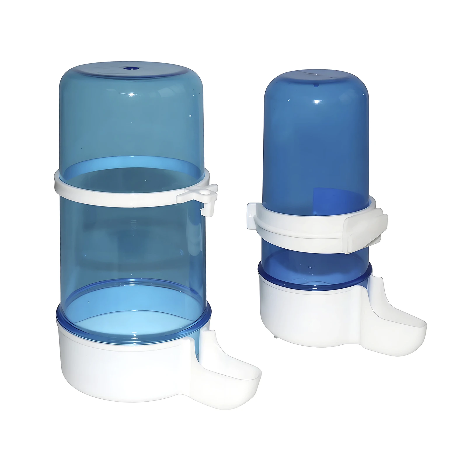 Automatischer Trinkbrunnen und Futterautomat aus Kunststoff für Haustier-Vögel, Hängender Futterkäfig für Papageien, Blaue Sittiche, Tauben, 415ml 240ml – Detail 3