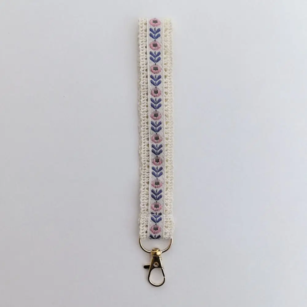 Универсальный анти-потерянный кружевной ремешок на запястье, тканевый красочный цветок, брелок с подвеской в этническом стиле, сумка с плетеной веревкой, аксессуары для сумок