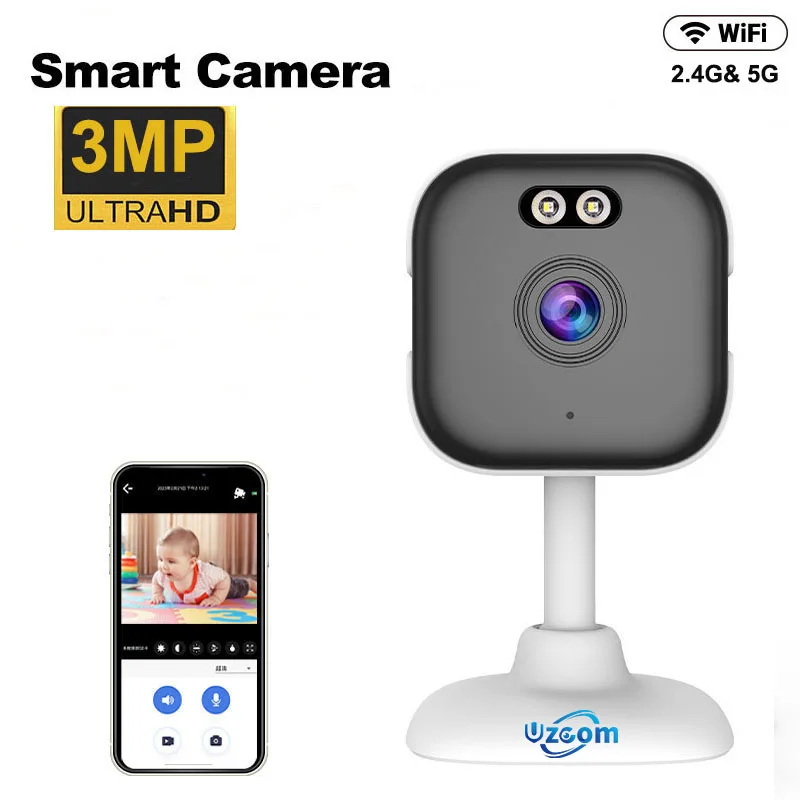 3MP WiFi Camera 2K 5G Indoor Home Security Cameras for Baby/Elder/Dog/Pet Camera with Phone App 24/7 SD Card Storage