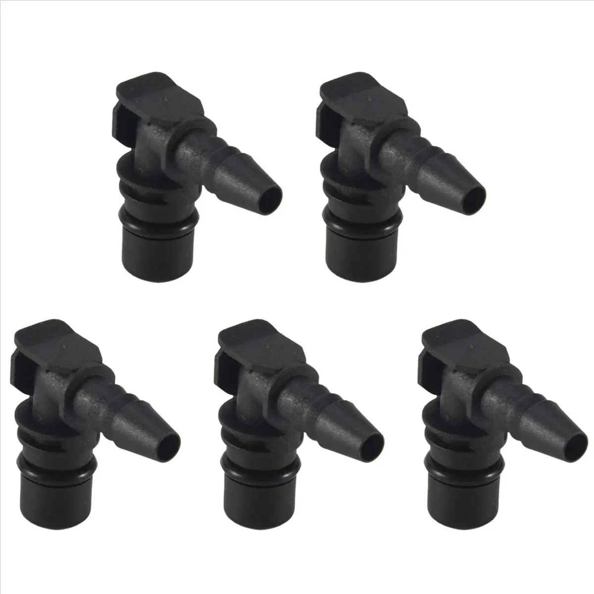 #52C 5Pcs Throttle Valve Thermostat Body Heater Pipe Hose Connector,for chevy trax,(Black)