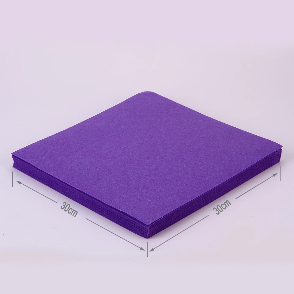 Purple Color 30X30CM Felt Fabric Polyester Pure Color Fabric For Needlework Sewing Felt Crafts Material 1MM Cloth 10Pcs