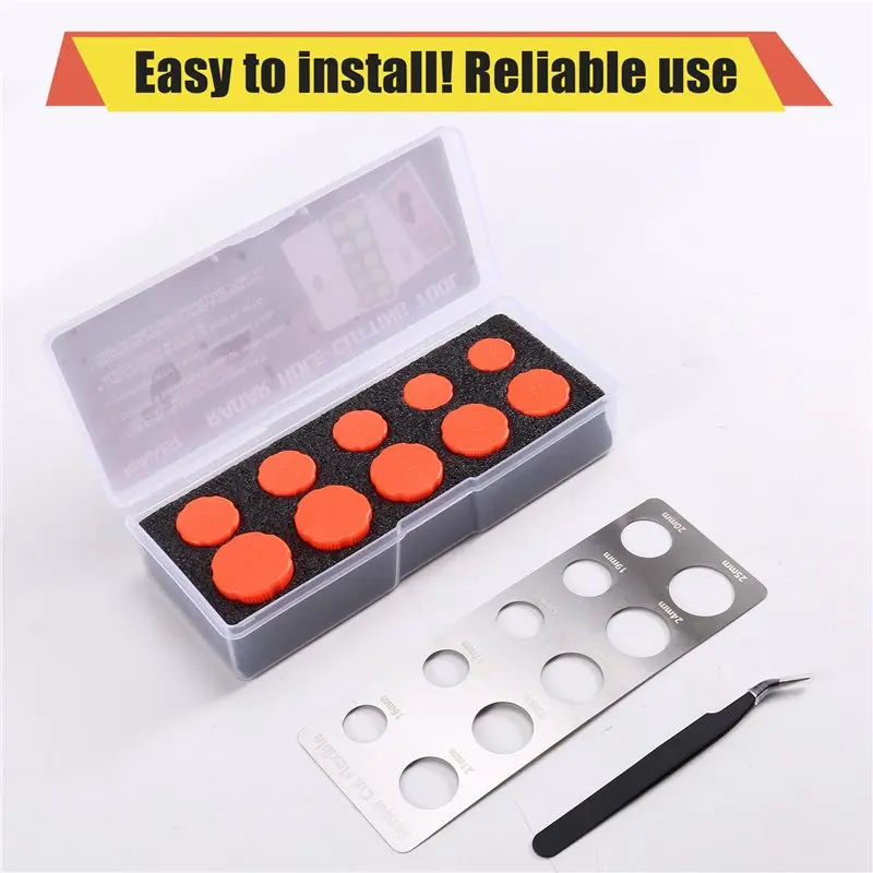 For Car Film Wrapping Tool Set-Vinyl Stencil Kit 16-25Mm-Round Knob Precision Cut Template For Radar Detector Installation B