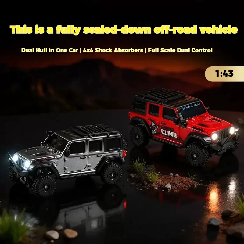 

Радиоуправляемая машинка Huangbo, масштаб 1:43, миниатюрный внедорожник для скалолазания, 4WD, 2.4G, с дистанционным управлением и управлением через приложение, готова к заезду на гоночную трассу.