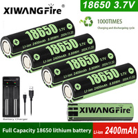 18650 Battery 3.7V Rechargeable 2400mAh Lithium Ion XIWANGFIRE Original Battery for Speaker Radio Toy Headlight Flashlight Torch