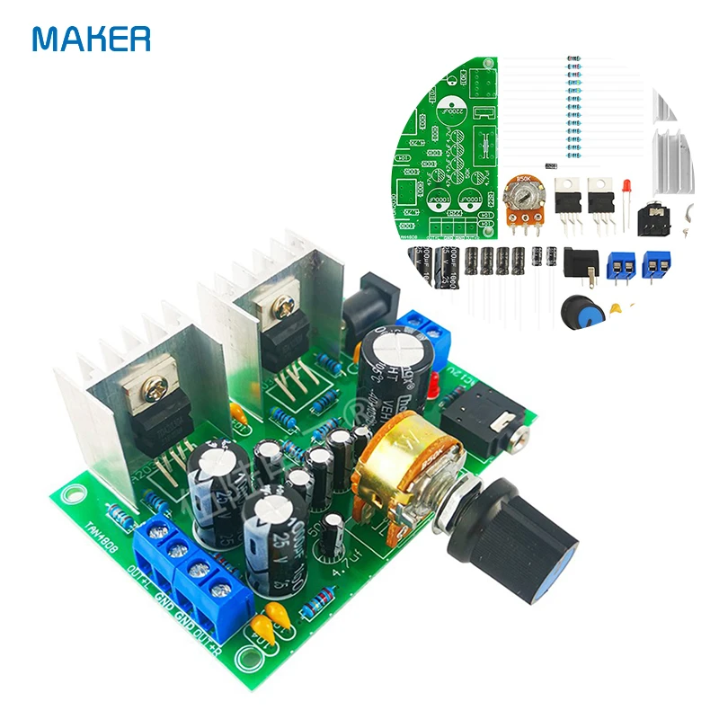 Dual Channel Amplifier Board TDA2030A DIY Kit OTL Pure Post Fever Welding Practice Electronic Production Spare Parts