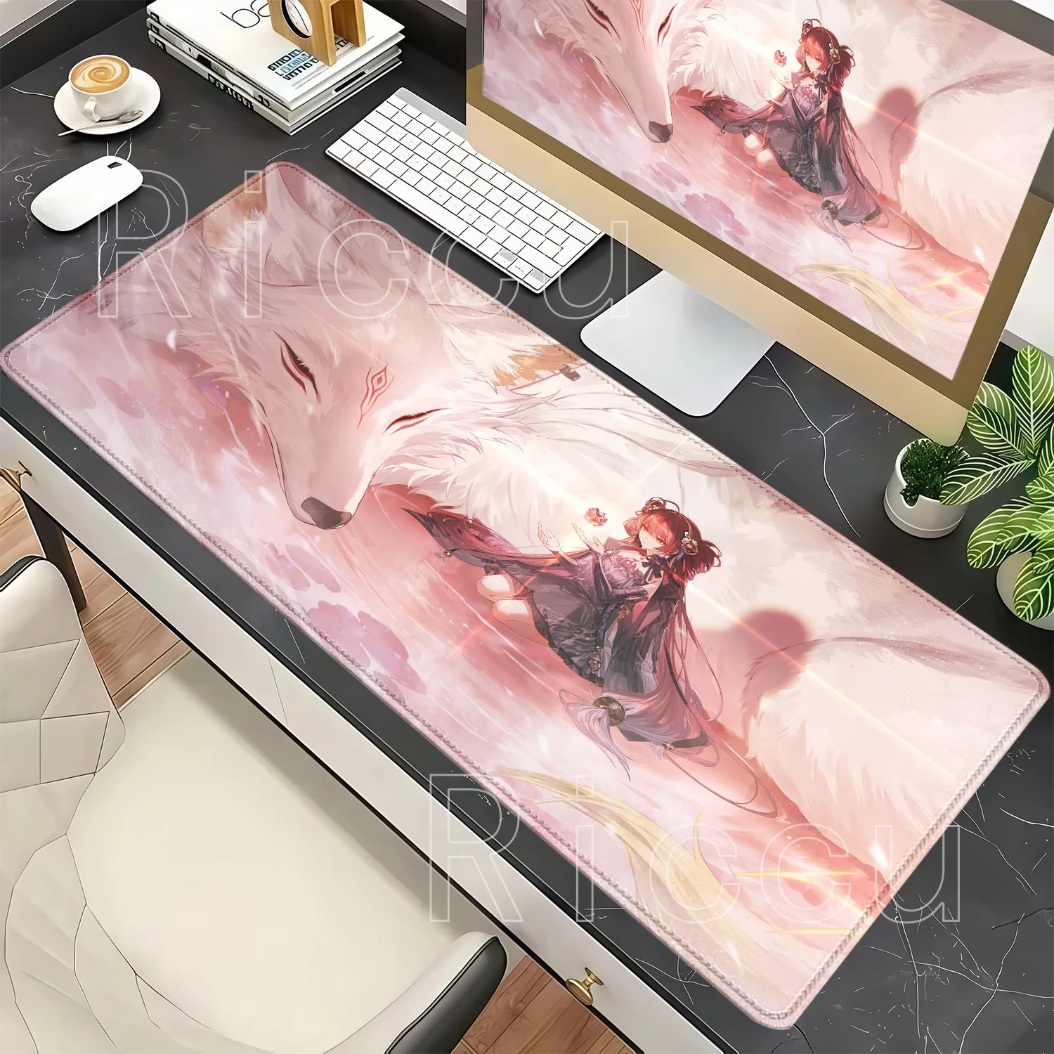 Large Mousepad Hsin Wuthering Waves WuWa PC Gaming Mouse Pad Overlock Esports Non-Slip Base Office Keyboard HD Printing Desk Mat
