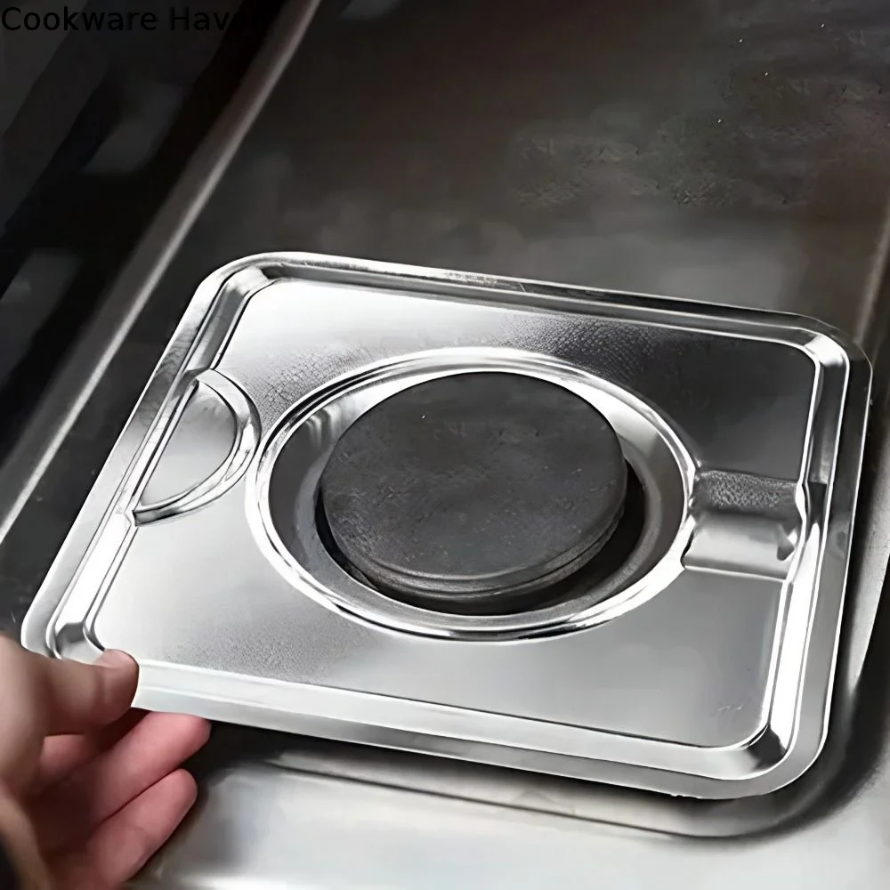Stainless Steel Square Gas Stove Drip Oil Pan Heat-resistant Scratch Resistant Stove Top Cover Stain-resistant Rust-proof