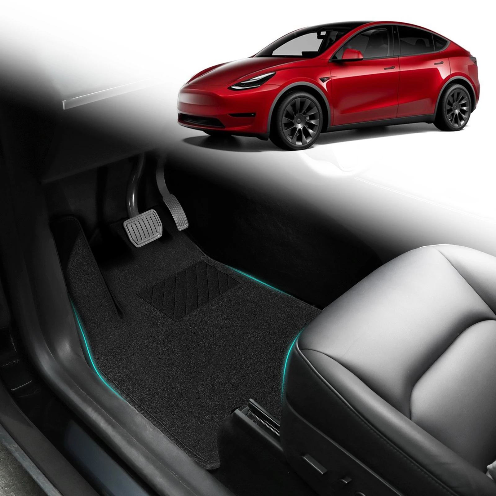 Luxury Car Floor Mats Model Y All Weather 2021-2024 Carpet Cover Front Rear Trunk Mat Set For Tesla 2024 Left-Hand Drive