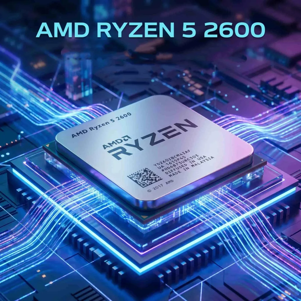 AMD Ryzen 5 2600 R5 2600 Desktop CPU Socket AM4 Interface Compatible A320 B350 B450 X470 B550 X570 Motherboard 6 Core 12 Thread