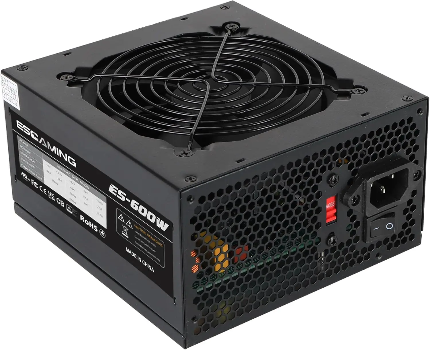 

Блок питания ATX 600 Вт с тихим вентилятором 120 мм, множественная защита для игровых ПК