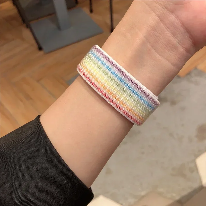 Nylon Sport loop Strap For Apple Watch Band 44mm 42/40mm 45mm  38/41mm pride Bracelet iwatch Ultra2 49mm Series 9 8 se 2030 image 4
