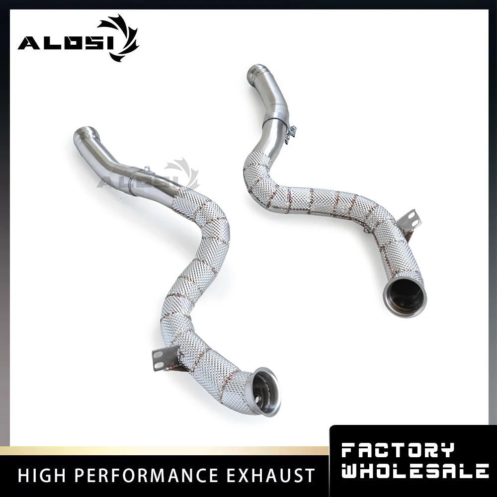 Exhaust Downpipe for Mercedes Benz C63 C63S AMG W205 Sedan 4.0T M177 V8 Biturbo 2015-2021 High Performance Direct Fit