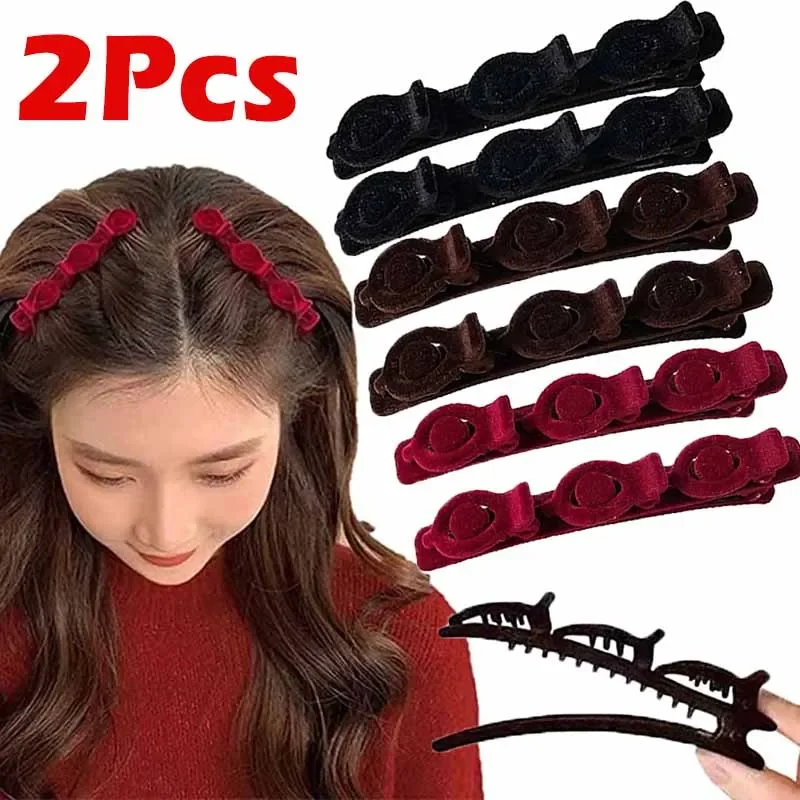 Fashion Flocked Bangs Hair Clip Black Headwear Women Cute Barrettes Hairgrip Alice Braided Hairpins Hair Accessories