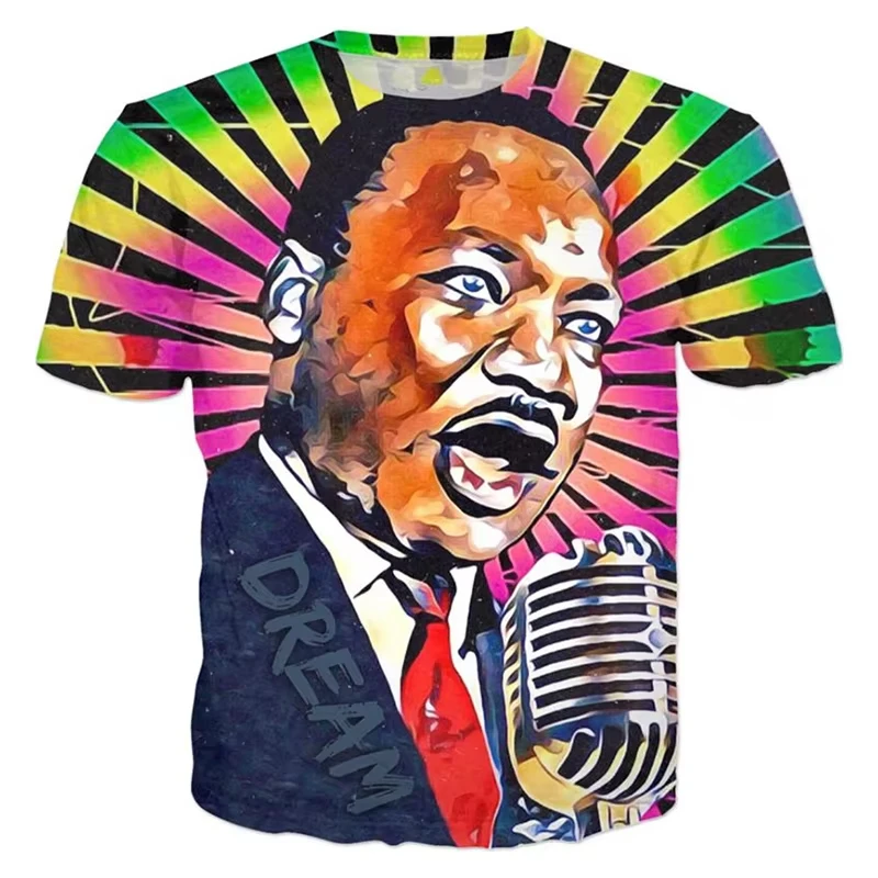 New Martin Luther King 3D Printed T-shirt Male Summer Fashion Men Women Cool T-shirts Street Hip-hop Clothing Top Quality Shirt