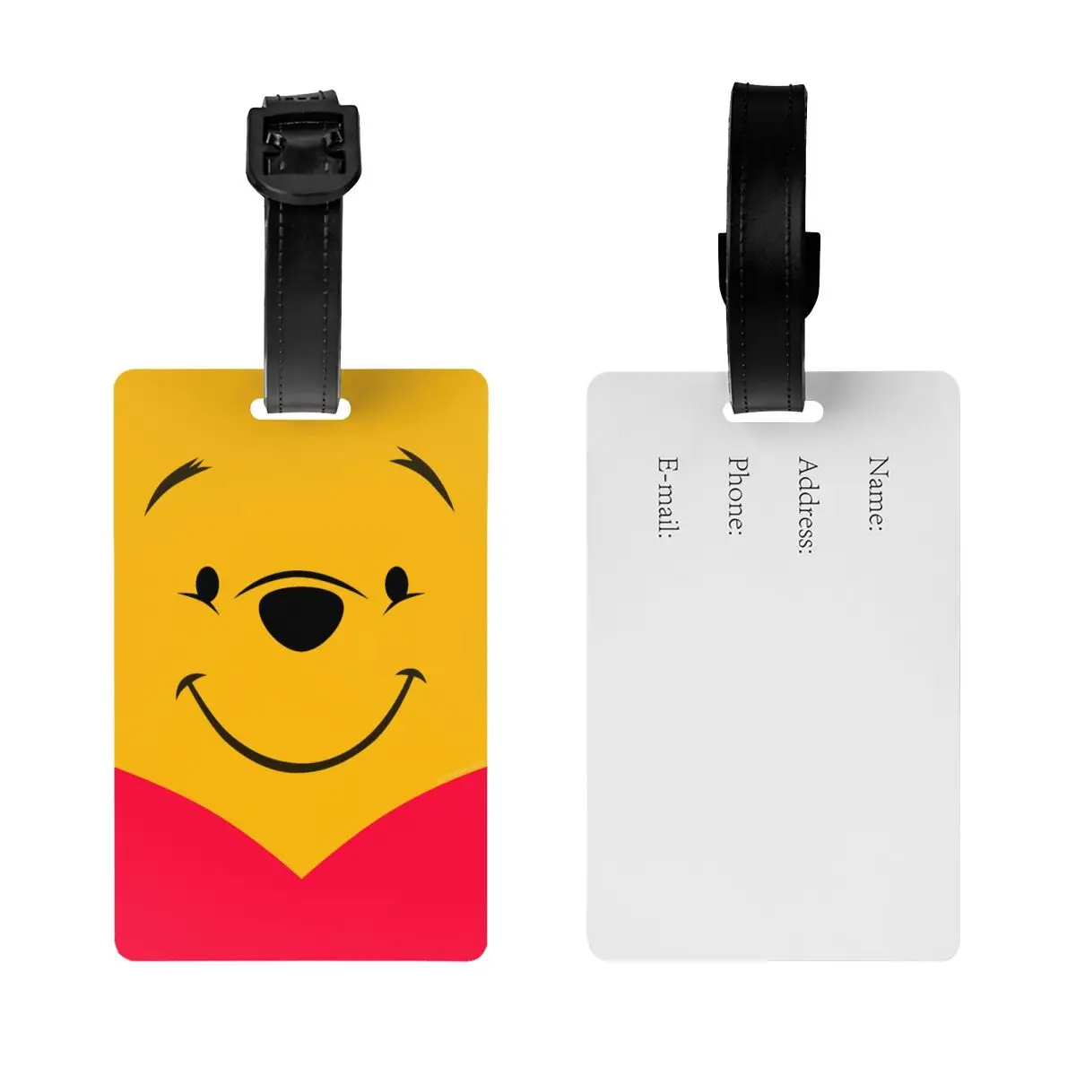 Custom Cartoon Bear Winnie The Pooh Luggage Tag for Suitcases Funny Baggage Tags Privacy Cover Name ID Card