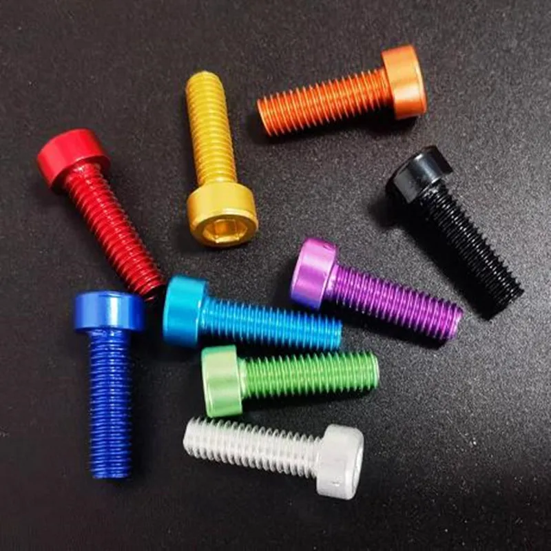 10pcs Allen Socket Screw DIN912 M2 M2.5 M3 M4 M5 M6*6/8/10/12/16/20/25 Colourful Aluminum Hex Hexagon Socket Cap Head Screw
