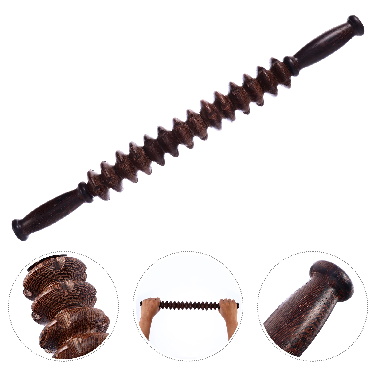

Wooden Massage Wheel Full Body Massager H Tool Non Slip H Muscle Relaxer Fascia Roller Stick Manual Massager Wooden Rod