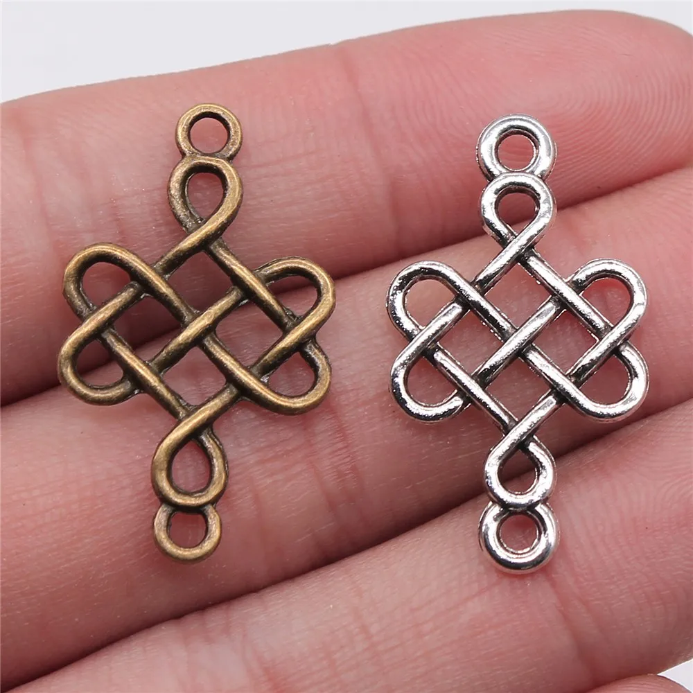 WYSIWYG 20pcs 31x18mm Chinese Knot For Jewelry Making Lucky Chinese Knot Pendants Charm Chinese Knot Connector