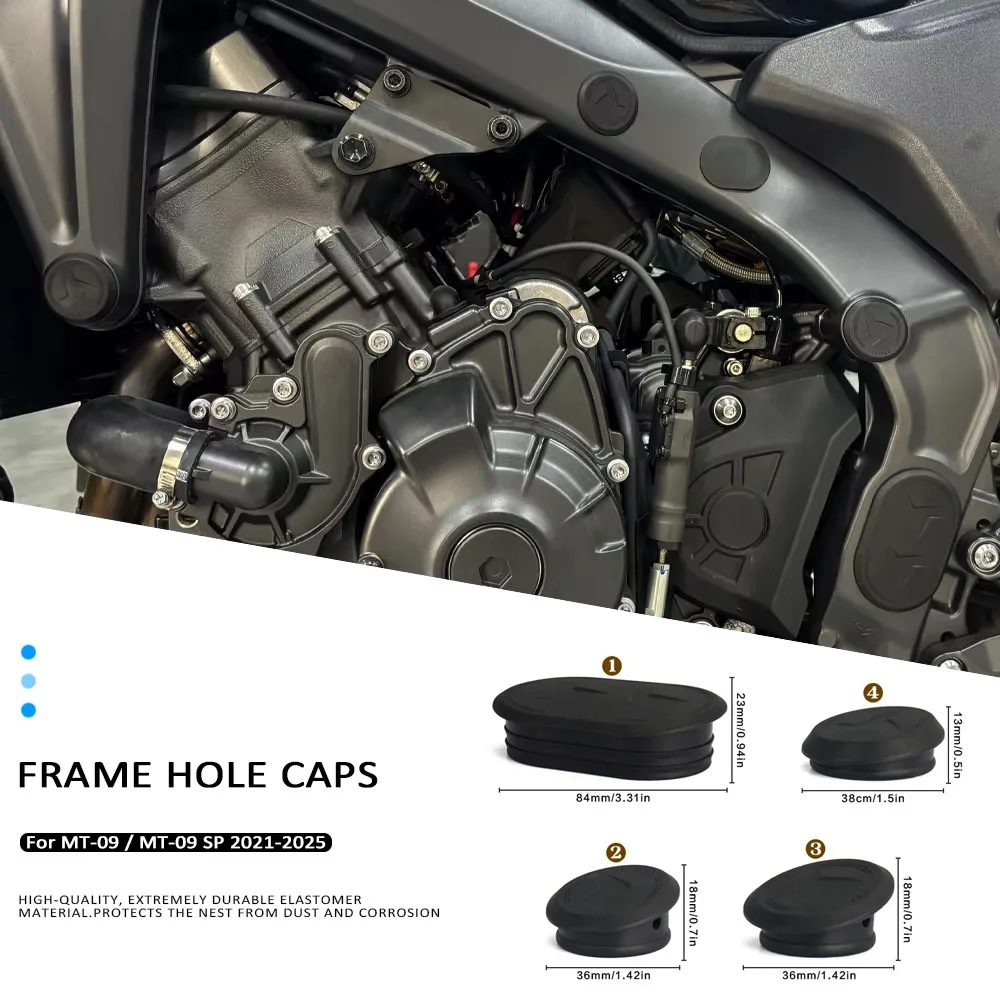 

New 2021 2022 2023 2024 2025 For Yamaha MT 09 MT-09 MT09 SP Motorcycle Frame Hole Caps Cover Plug Accessories Black