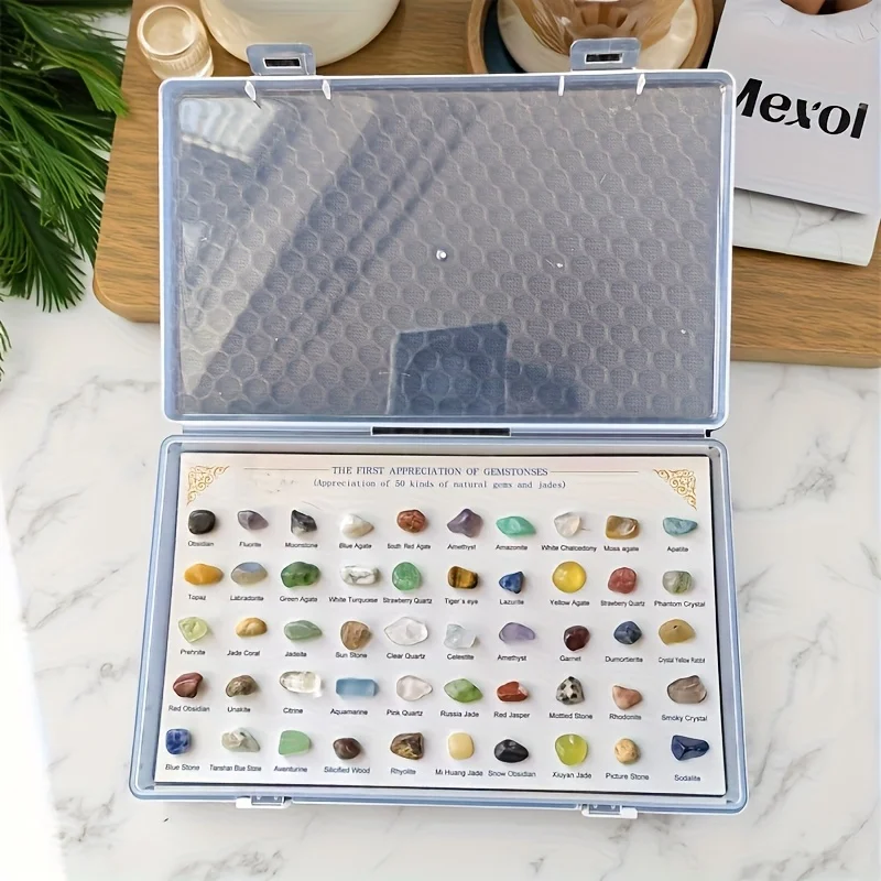 Each box contains 50 mineral specimens, irregular crystal healing gemstones, for quartz collection and research view 5