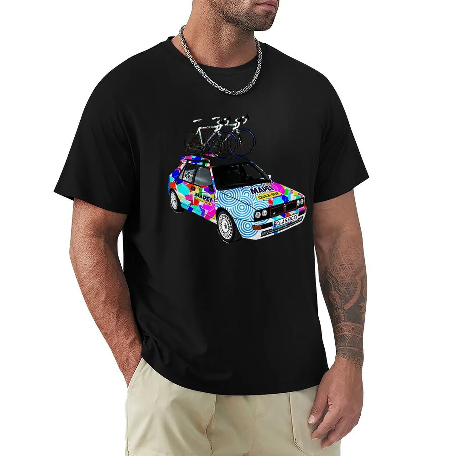 

mapei cobbled classics car , Paris roubaix painting T-Shirt Everyday Wear Basic Short Sleeve Top