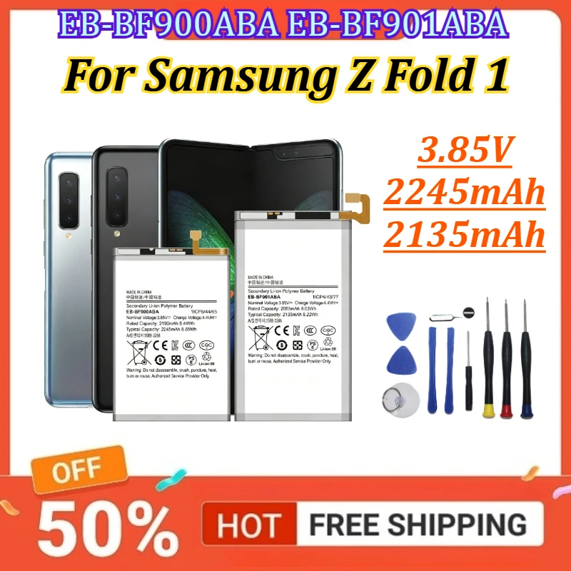 

New Battery 3.85V 2245mAh 2135mAh EB-BF900ABA EB-BF901ABA Mobile Phone Battery For Samsung Z Fold 1 Battery +Tools