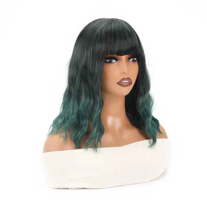 Woman Waves Roll Wig Ball Dress Up Headwear Medium Long Gradient Wig Cover Lady Anime Cosplay Chemical Fiber Long Curly Hair