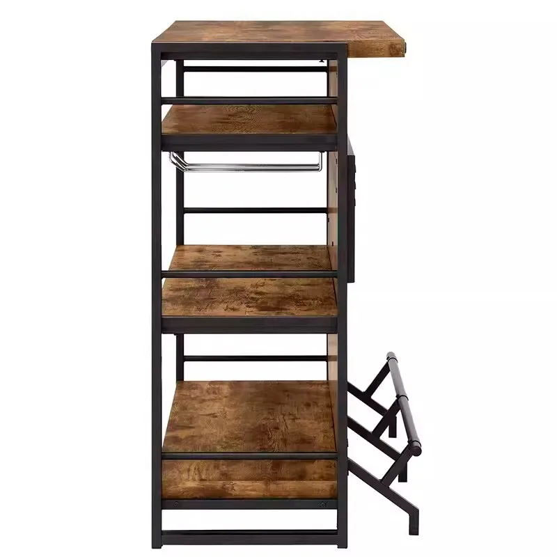 

Loft American Industrial Style Bar Table Household Entrance Partition Retro Solid Wood High Table Living Room Kitchen Bar