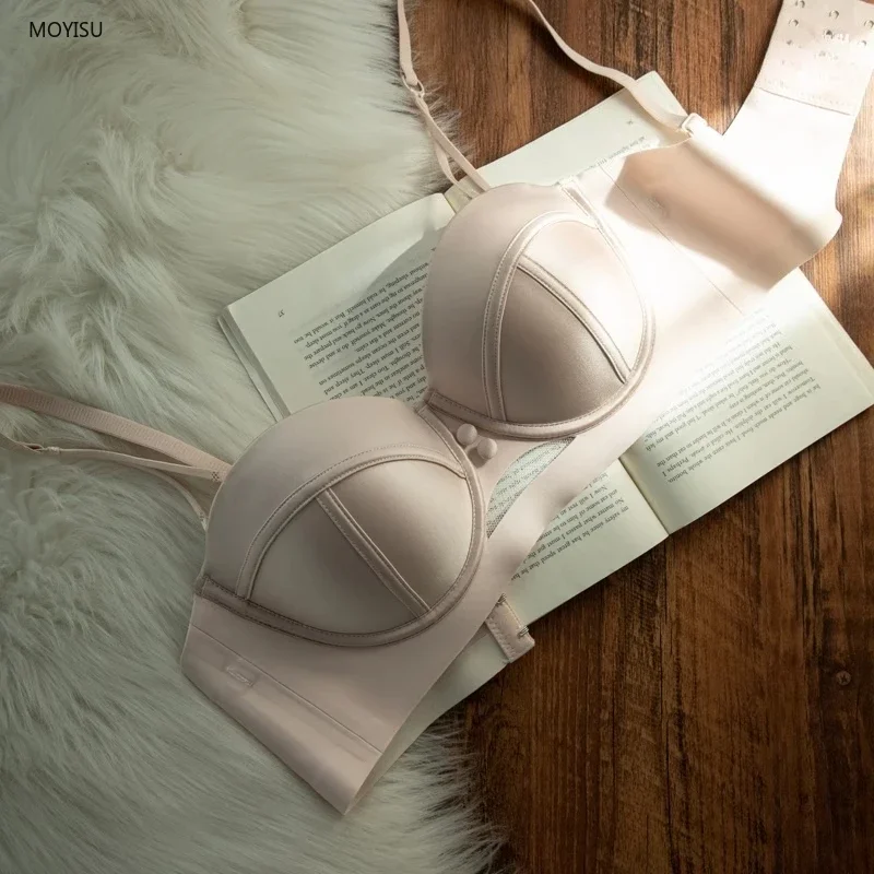 Sexy Viral MOYISU Anime BH Set VS Style Half Cup Minimizer Push Up BH Höschen Kleine Büste Lift Retro Dessous Geschenk CA BH & Set