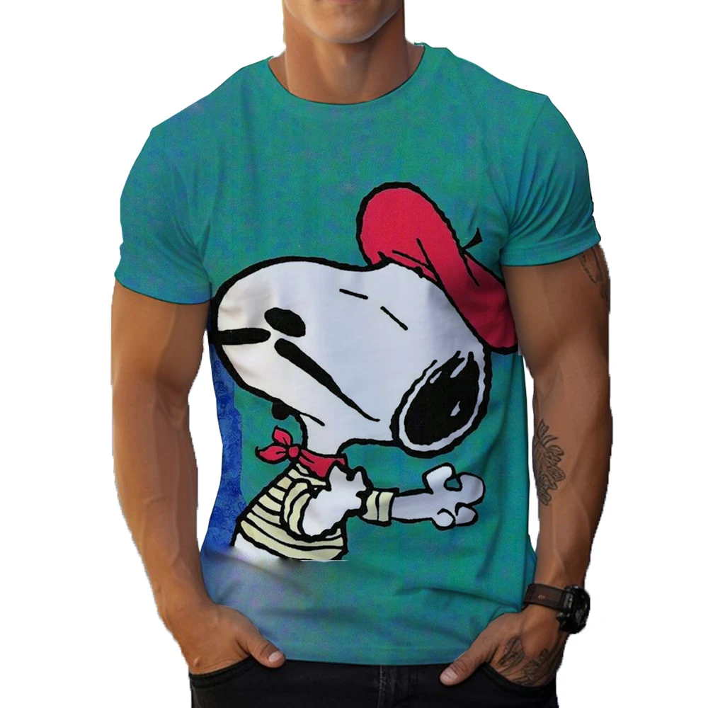 2024 Snoopy T-Shirts Cartoon Anime 3D Print Streetwear Men Women Casual Fashion Oversized T Shirt Kids Tees Tops Clothing