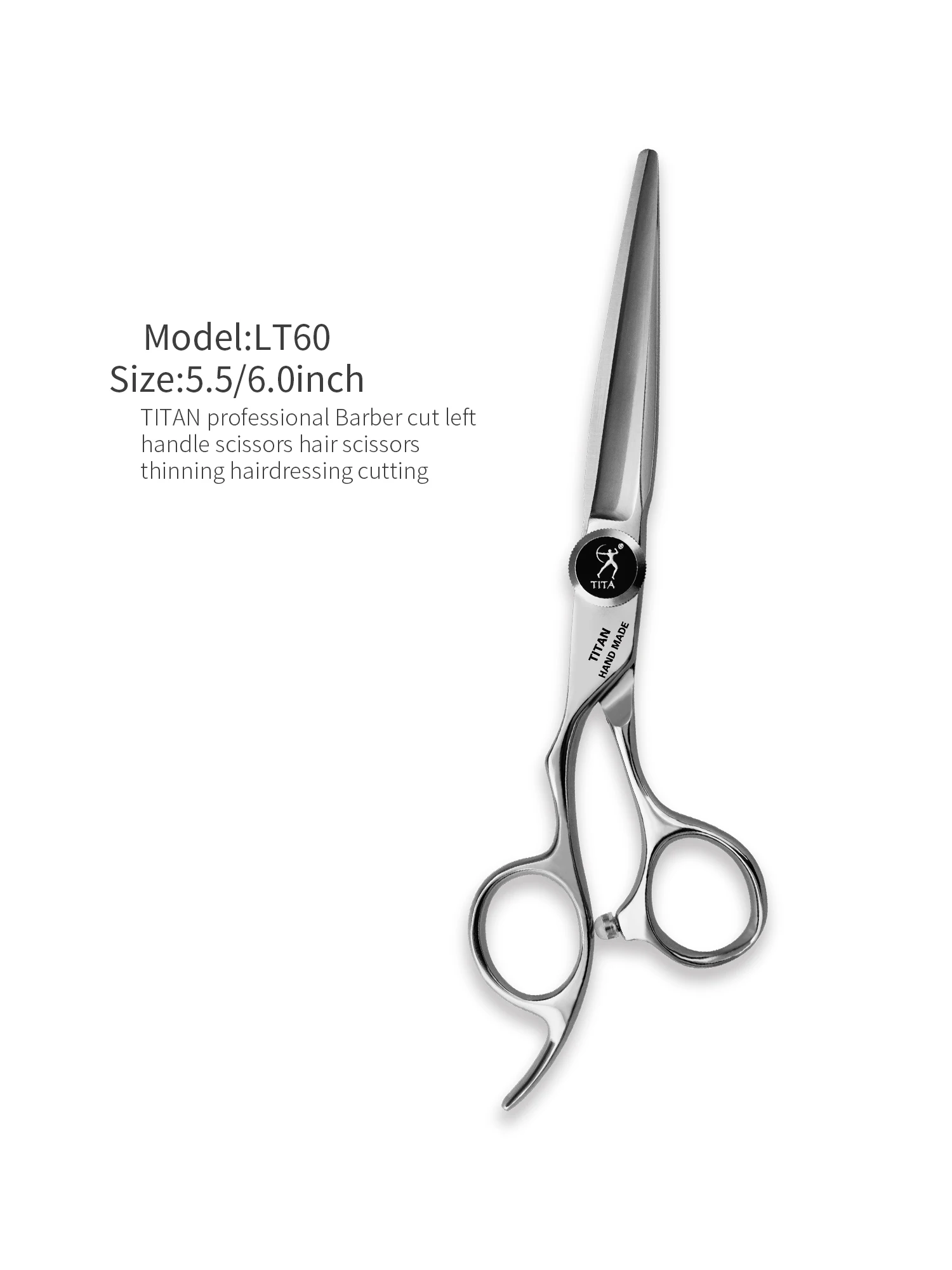 TITAN Professionelle Friseurschere mit Linkshandgriff Haarschere zum Ausdünnen und Schneiden – Detail 4
