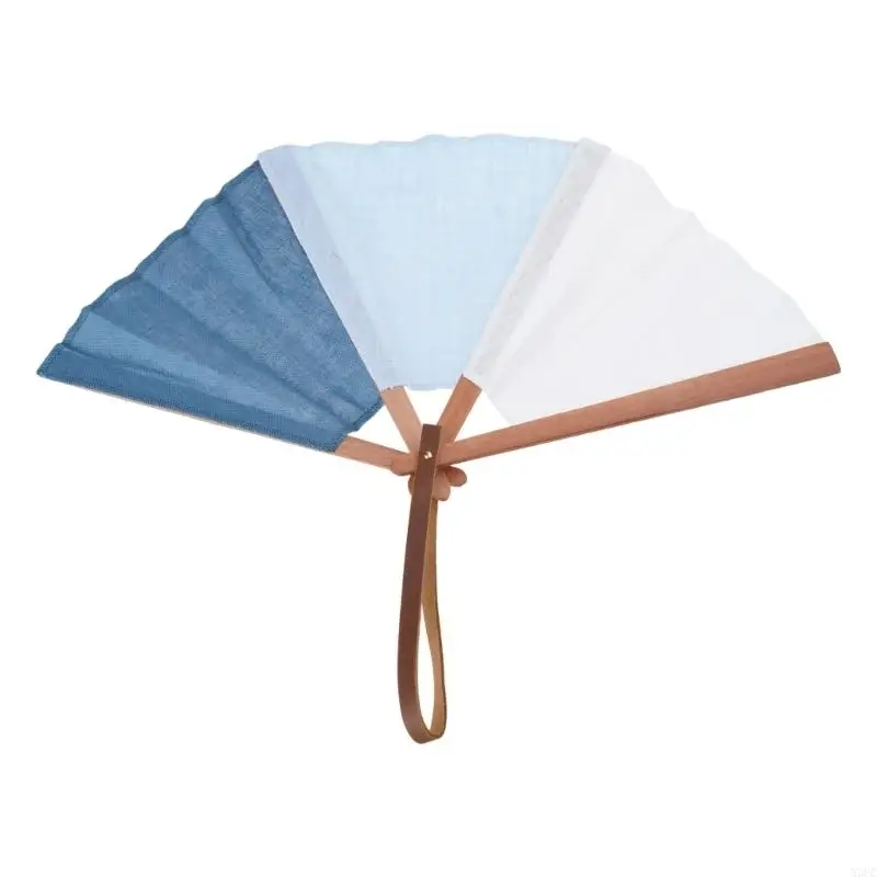 Breathable Linen Component Wooden Fan Unique for Warm Weather & Outfits X3UC