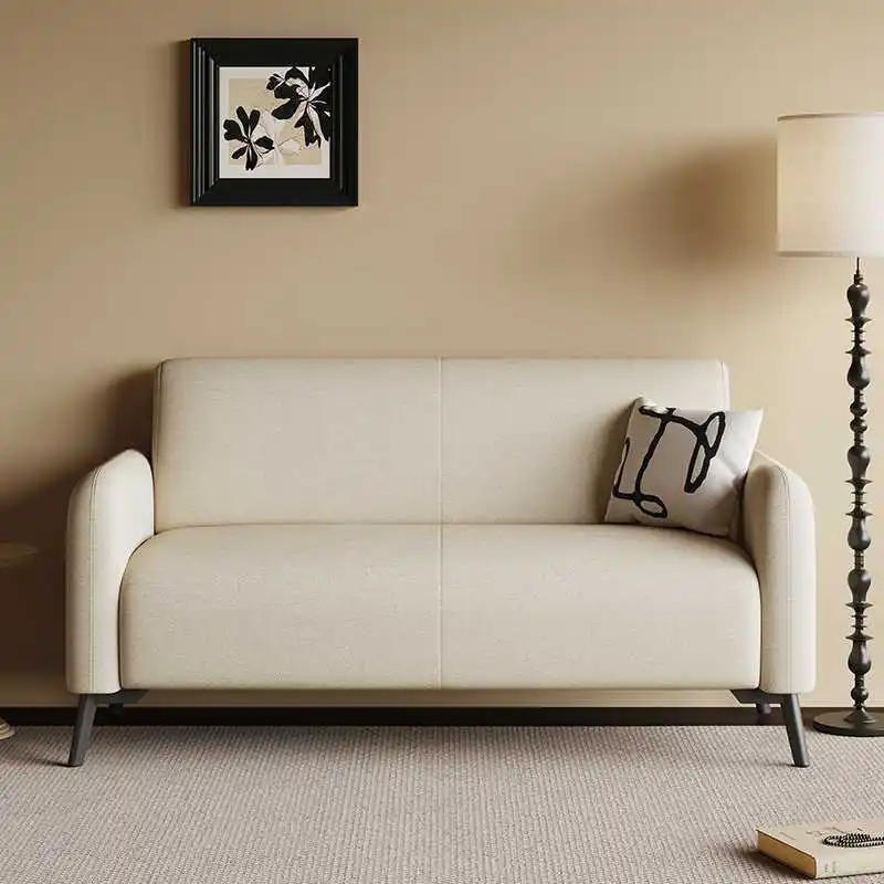 Sofa small apartment living room simple home, apartment bedroom clothing store double fabric sofa