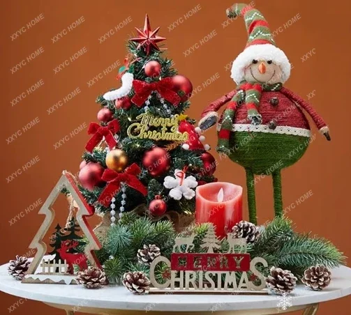 

Christmas decorations, Christmas tree tabletop ornaments, shopping mall store front desk pink small scene arrangement package