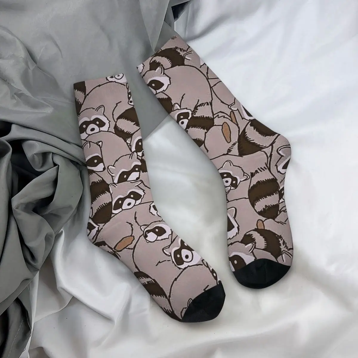 

Всесезонные чулки для экипажа, носки с рисунком енота, длинные носки в стиле хип-хоп, аксессуары для мужчин и женщин, подарок на день рождения