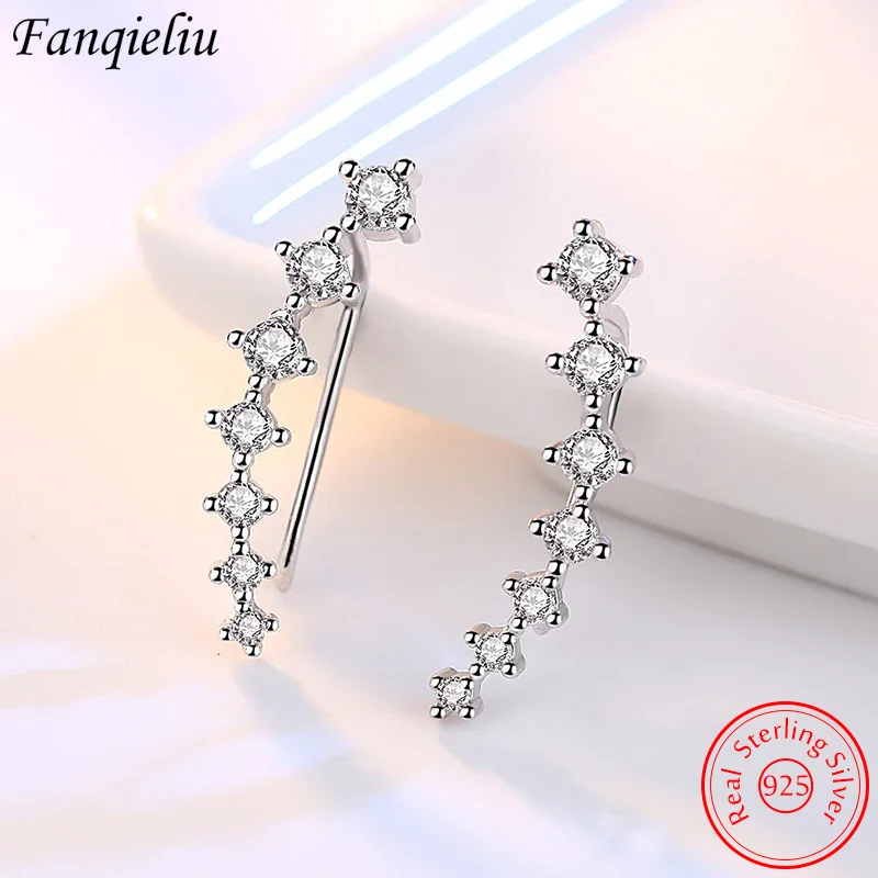

Fanqieliu High Quality Fashion Jewelry 925 Sterling Silver Crystal Stud Earrings For Woman New FQL22149